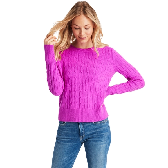 NEW- Vineyard Vine Cashmere Coral Lane Sweater Size M - Picture 1 of 7